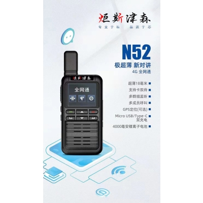 N52型薄款全網(wǎng)通插卡對講機